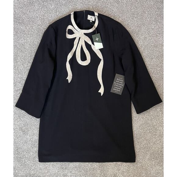 Tuckernuck Black Bow Jamie Sequin Mini Dress NWT Size XXL Holiday Party - Picture 2 of 6